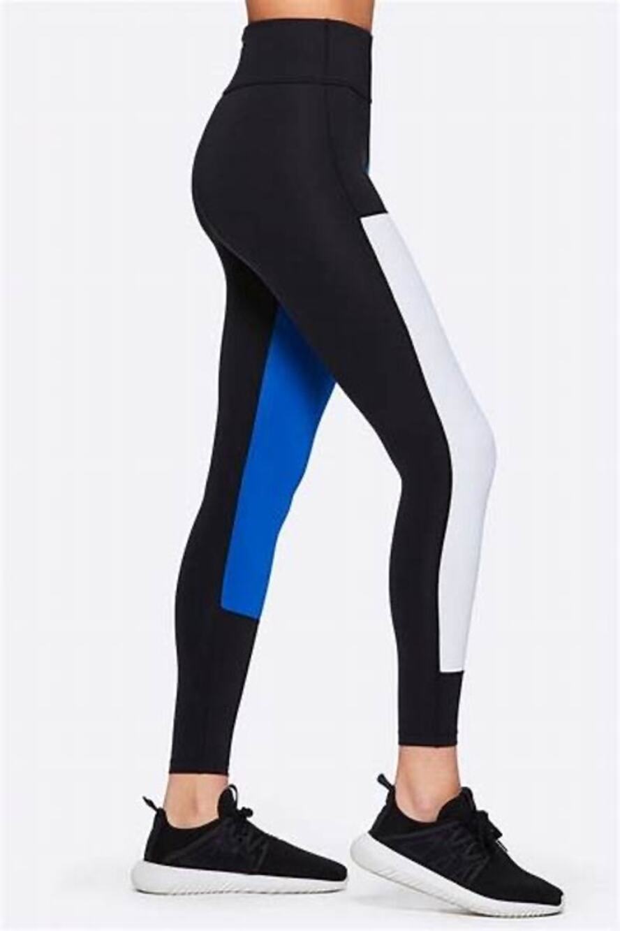 ALALA Patchwork Colorblock Black Blue Performance Athletic Leggings Size S